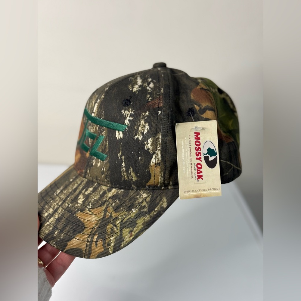 Mossy Oak Camouflage Cap with Green Logo